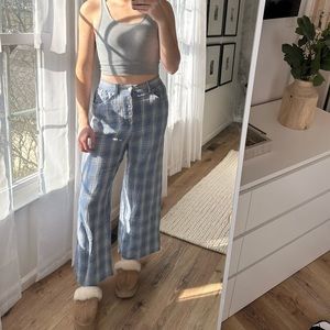 Urban Outfitters Plaid Flowy Pants
